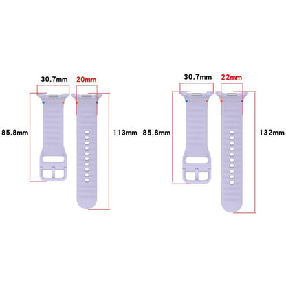 For Samsung Galaxy Watch8 Classic 46mm / Watch8 44mm / 40mm xDfind Wavy Grain Stitched Silicone Watch Band, Size:L(Light Blue) by xDfind