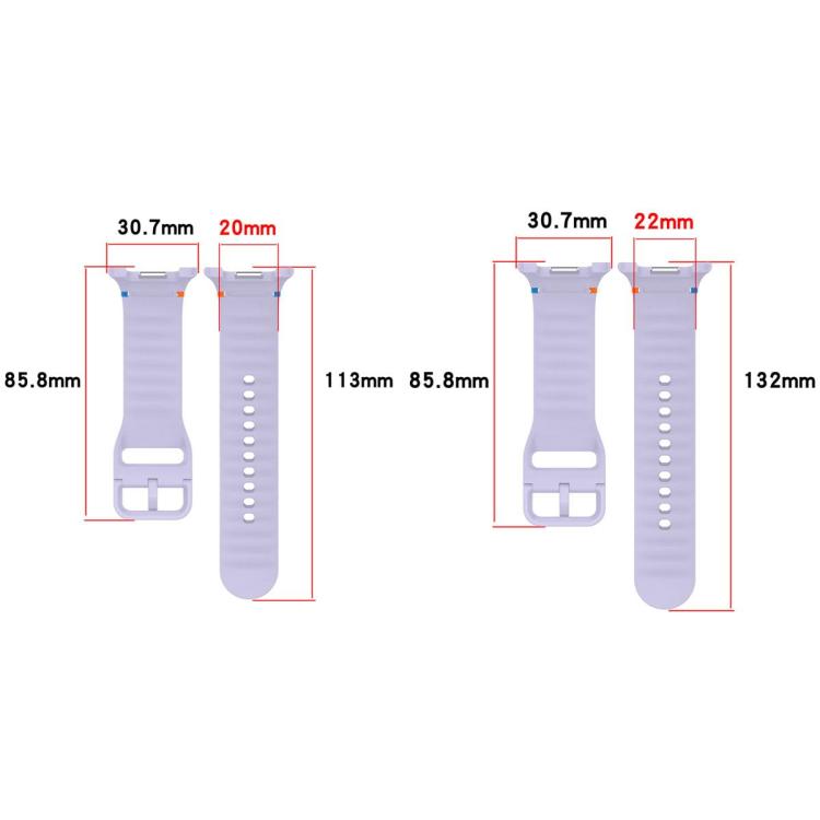 For Samsung Galaxy Watch8 Classic 46mm / Watch8 44mm / 40mm xDfind Wavy Grain Stitched Silicone Watch Band, Size:L(Pink) by xDfind