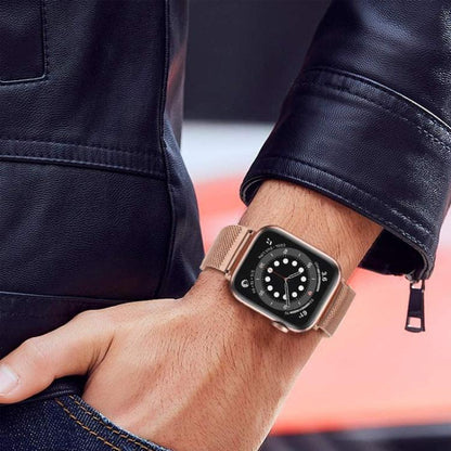 For Apple Watch 38 / 40 / 41 / S10 42mm xDfind Milanese Buckle Metal Watch Band(Rose Gold) by xDfind