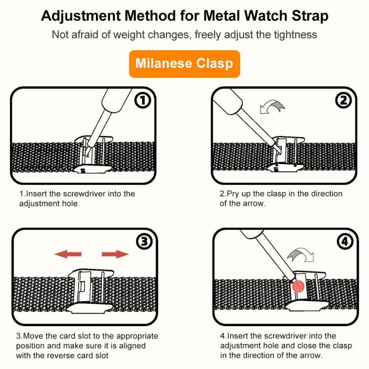 For Apple Watch 42 / 44 / 45 / 46 / 49mm xDfind Milanese Buckle Metal Watch Band(Silver) by xDfind