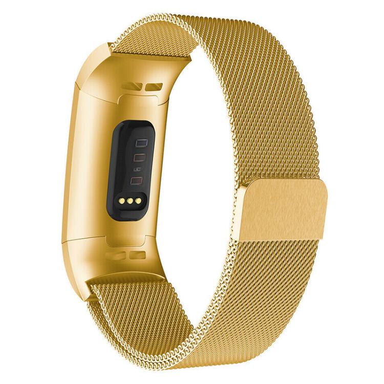 For Fitbit Charge 3 / 4 xDfind Milanese Magnetic Stainless Steel Watch Band(Gold) by xDfind