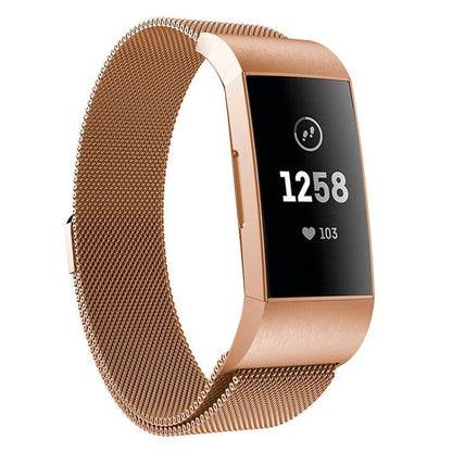 For Fitbit Charge 3 / 4 xDfind Milanese Magnetic Stainless Steel Watch Band(Rose Gold) by xDfind