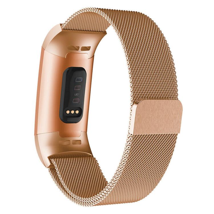 For Fitbit Charge 3 / 4 xDfind Milanese Magnetic Stainless Steel Watch Band(Rose Gold) by xDfind