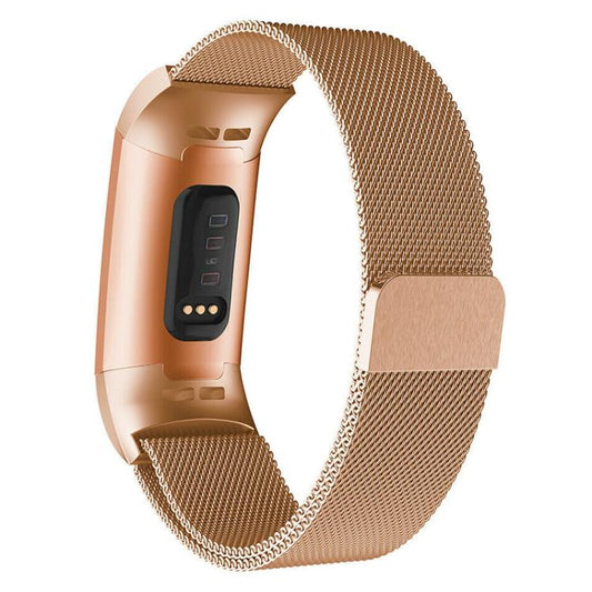 For Fitbit Charge 3 / 4 xDfind Milanese Magnetic Stainless Steel Watch Band(Rose Gold) by xDfind