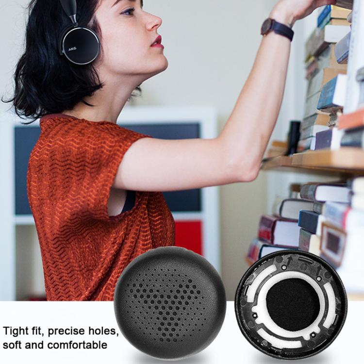 2pcs Protein Leather Replacement Earpads For AKG Y500(Black + Black Mesh) by bashfashion