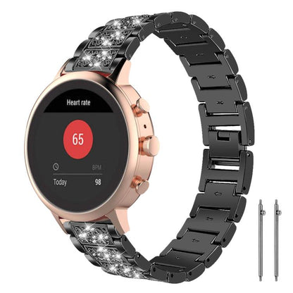 18mm For Fossil Female Sport / Charter HR xDfind Diamond Jewelry Steel Watch Band(Black) by xDfind