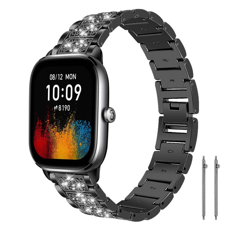 20mm For Amazfit Active 2 / GTS4 Mini xDfind Diamond Jewelry Steel Watch Band(Black) by xDfind