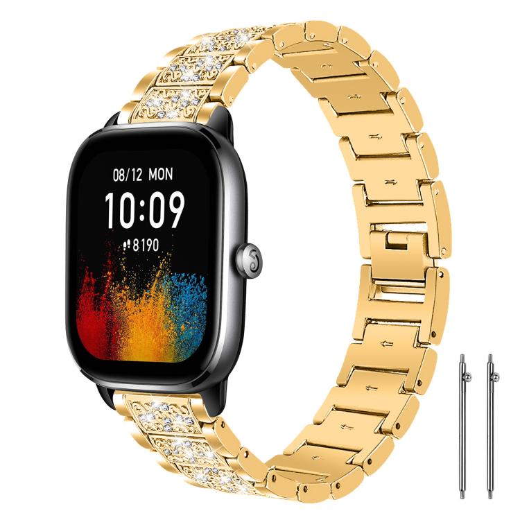 20mm For Amazfit Active 2 / GTS4 Mini xDfind Diamond Jewelry Steel Watch Band(Gold) by xDfind