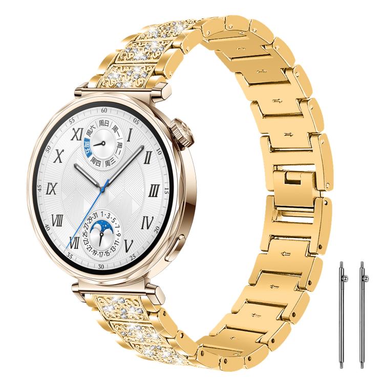 22mm For Huawei Watch GT5/GT5 Pro/4/4 Pro xDfind Diamond Jewelry Steel Watch Band(Gold) by xDfind