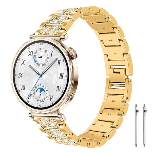22mm For Huawei Watch GT5/GT5 Pro/4/4 Pro xDfind Diamond Jewelry Steel Watch Band(Gold) by xDfind