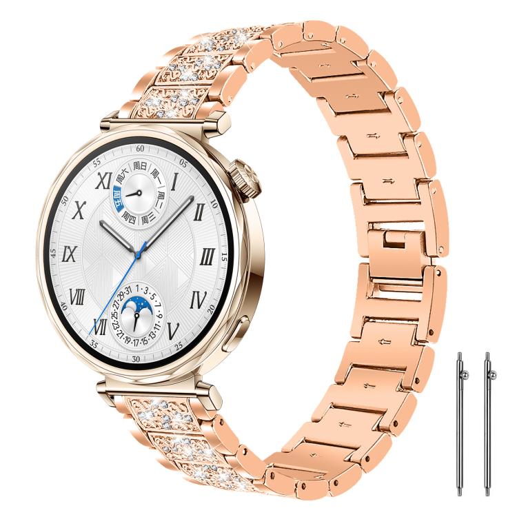 22mm For Huawei Watch GT5/GT5 Pro/4/4 Pro xDfind Diamond Jewelry Steel Watch Band(Rose Gold) by xDfind