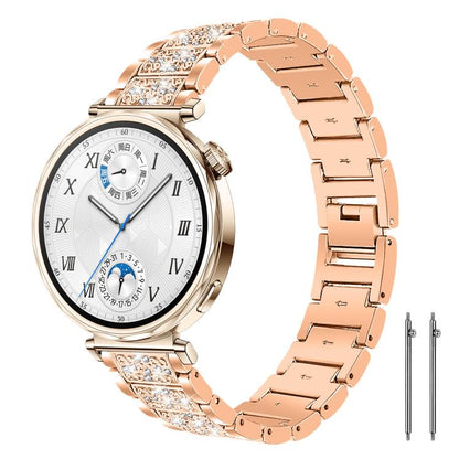 22mm For Huawei Watch GT5/GT5 Pro/4/4 Pro xDfind Diamond Jewelry Steel Watch Band(Rose Gold) by xDfind