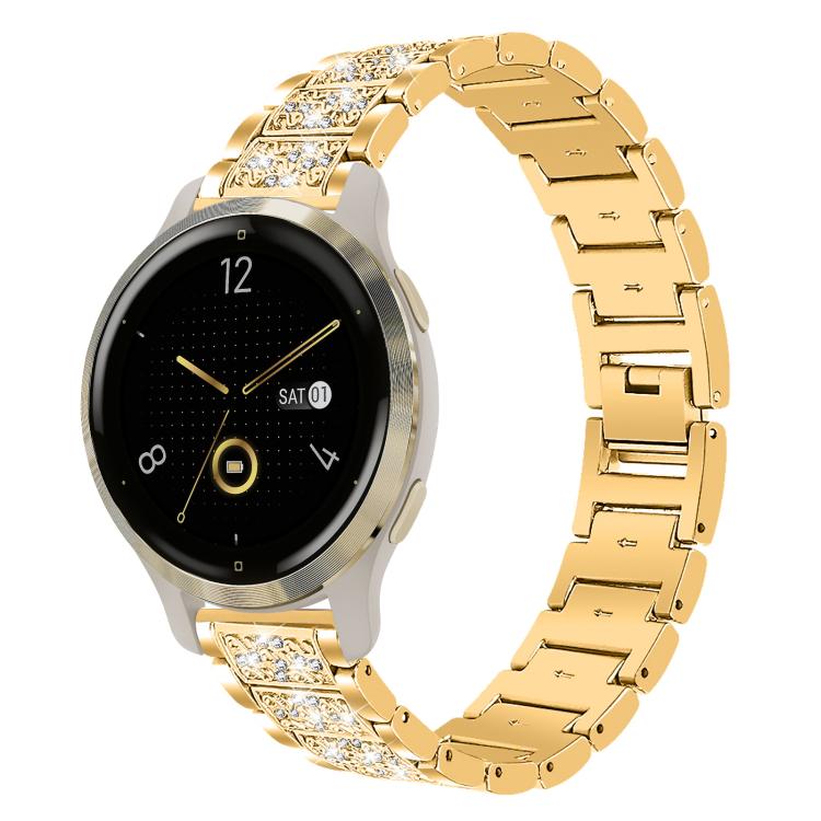 18mm For Garmin Venu 2S / vivoactive 4s/3s xDfind Diamond Jewelry Steel Watch Band(Gold) by xDfind