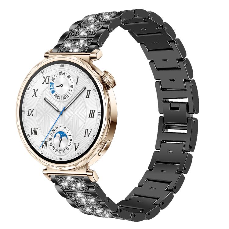 18mm For Huawei GT5/GT4 41mm / OPPO Watch X2 Mini xDfind Diamond Jewelry Steel Watch Band(Black) by xDfind