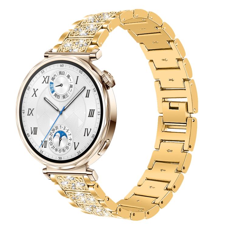 18mm For Huawei GT5/GT4 41mm / OPPO Watch X2 Mini xDfind Diamond Jewelry Steel Watch Band(Gold) by xDfind