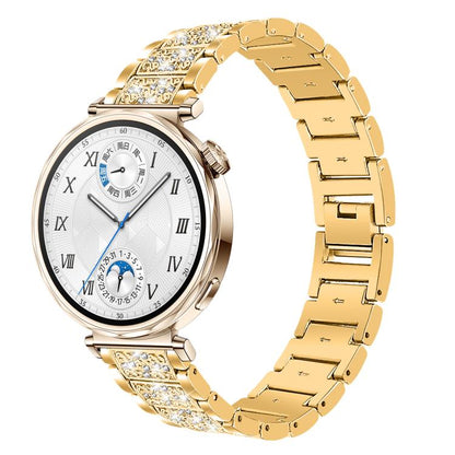 18mm For Huawei GT5/GT4 41mm / OPPO Watch X2 Mini xDfind Diamond Jewelry Steel Watch Band(Gold) by xDfind