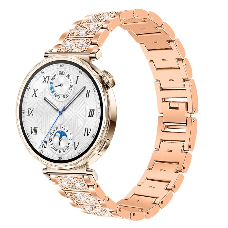 18mm For Huawei GT5/GT4 41mm / OPPO Watch X2 Mini xDfind Diamond Jewelry Steel Watch Band(Rose Gold) by xDfind
