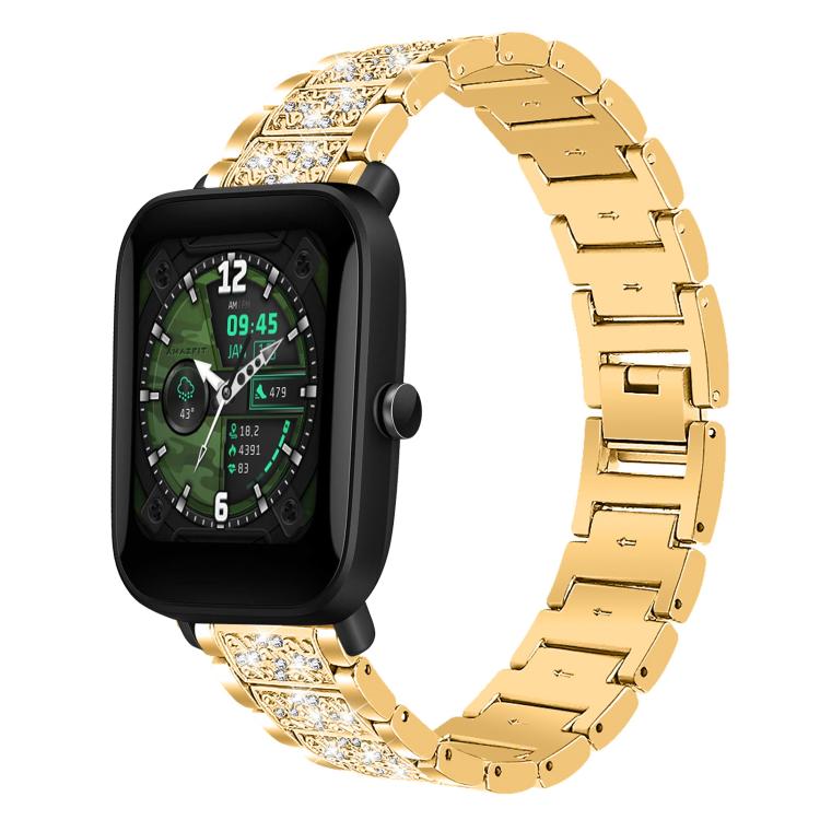20mm For Amazfit Bip U / Lite / Bip 3 Pro xDfind Diamond Jewelry Steel Watch Band(Gold) by xDfind