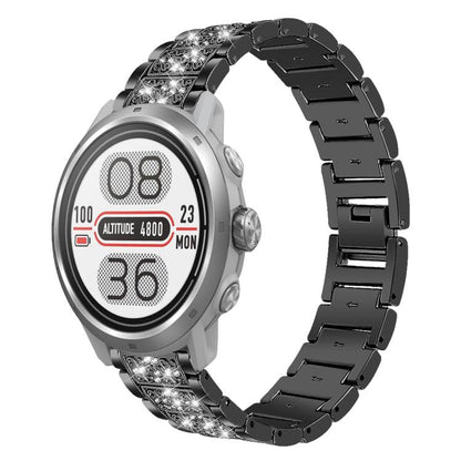 20mm For COROS APEX 2 42mm / PACE 2 xDfind Diamond Jewelry Steel Watch Band(Black) by xDfind