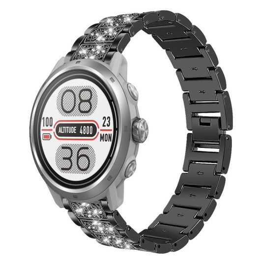 20mm For COROS APEX 2 42mm / PACE 2 xDfind Diamond Jewelry Steel Watch Band(Black) by xDfind