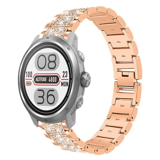 20mm For COROS APEX 2 42mm / PACE 2 xDfind Diamond Jewelry Steel Watch Band(Rose Gold) by xDfind