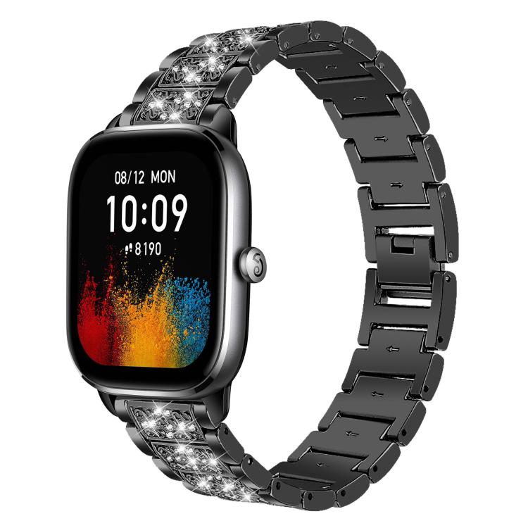 20mm For Amazfit GTS4 mini/GTS3/2/2E/GT2 mini xDfind Diamond Jewelry Steel Watch Band(Black) by xDfind