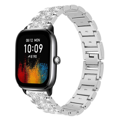 20mm For Amazfit GTS4 mini/GTS3/2/2E/GT2 mini xDfind Diamond Jewelry Steel Watch Band(Silver) by xDfind