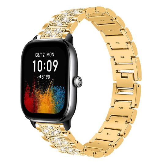 20mm For Amazfit GTS4 mini/GTS3/2/2E/GT2 mini xDfind Diamond Jewelry Steel Watch Band(Gold) by xDfind
