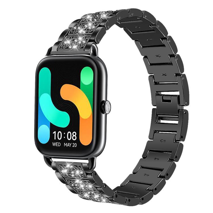20mm For Xiaomi Haylou RS4 Plus LS11 xDfind Diamond Jewelry Steel Watch Band(Black) by xDfind