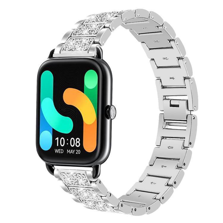 20mm For Xiaomi Haylou RS4 Plus LS11 xDfind Diamond Jewelry Steel Watch Band(Silver) by xDfind