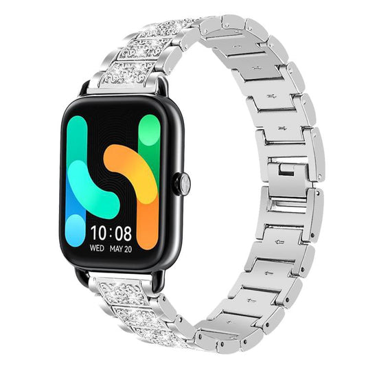 20mm For Xiaomi Haylou RS4 Plus LS11 xDfind Diamond Jewelry Steel Watch Band(Silver) by xDfind