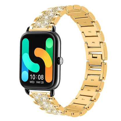 20mm For Xiaomi Haylou RS4 Plus LS11 xDfind Diamond Jewelry Steel Watch Band(Gold) by xDfind