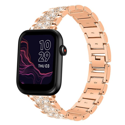 20mm For Ticwatch GTH / E3 / E / 2 xDfind Diamond Jewelry Steel Watch Band(Rose Gold) by xDfind