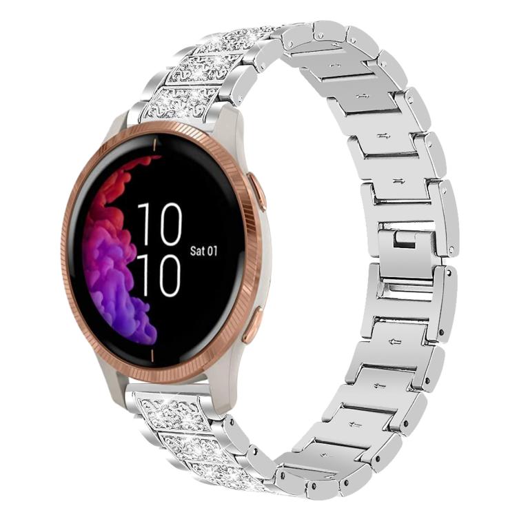 20mm For Garmin venu 2 / venu / Sq2 / Sq xDfind Diamond Jewelry Steel Watch Band(Silver) by xDfind