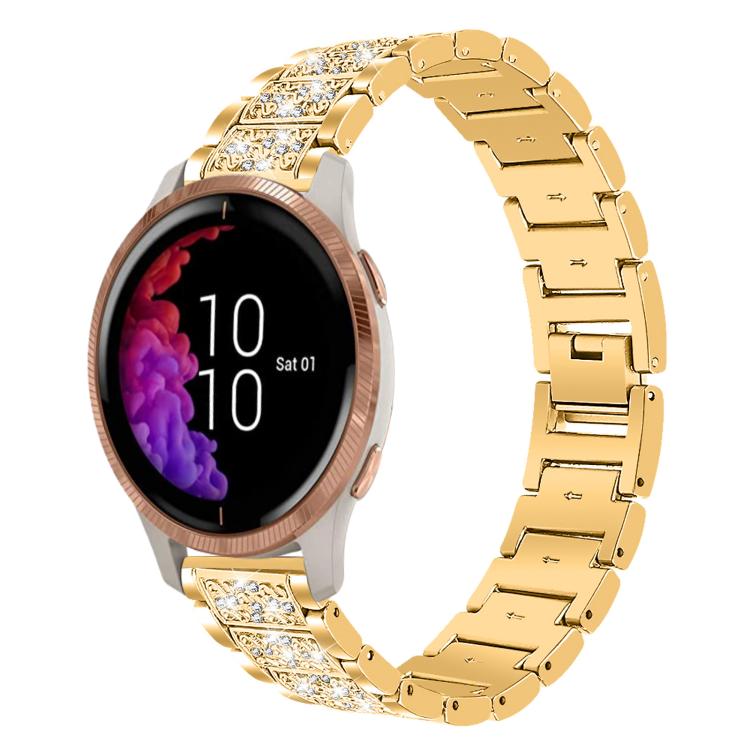 20mm For Garmin venu 2 / venu / Sq2 / Sq xDfind Diamond Jewelry Steel Watch Band(Gold) by xDfind