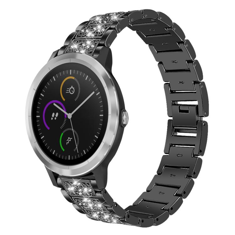 20mm For Garmin GarminMove Sport / vivoactive3 xDfind Diamond Jewelry Steel Watch Band(Black) by xDfind