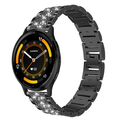 22mm For Garmin Venu 3 / vivoactive4 xDfind Diamond Jewelry Steel Watch Band(Black) by xDfind