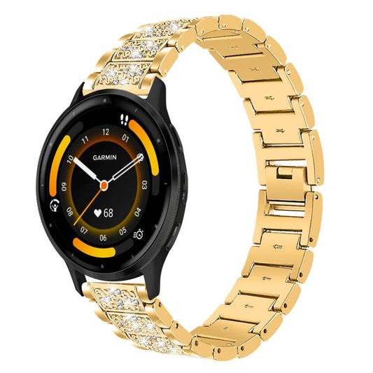 22mm For Garmin Venu 3 / vivoactive4 xDfind Diamond Jewelry Steel Watch Band(Gold) by xDfind