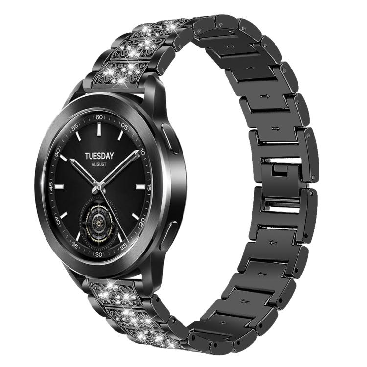 22mm For Xiaomi Watch S3/2 Pro/S2/S1 xDfind Diamond Jewelry Steel Watch Band(Black) by xDfind