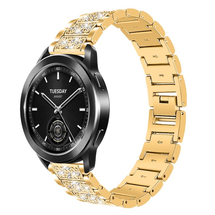 22mm For Xiaomi Watch S3/2 Pro/S2/S1 xDfind Diamond Jewelry Steel Watch Band(Gold) by xDfind