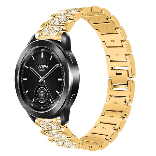 22mm For Xiaomi Watch S3/2 Pro/S2/S1 xDfind Diamond Jewelry Steel Watch Band(Gold) by xDfind