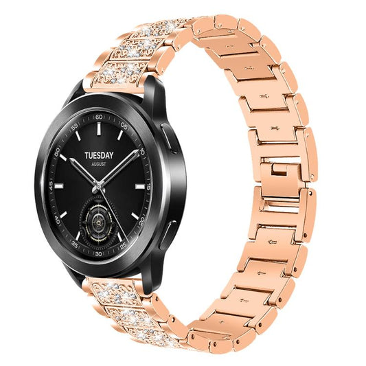 22mm For Xiaomi Watch S3/2 Pro/S2/S1 xDfind Diamond Jewelry Steel Watch Band(Rose Gold) by xDfind