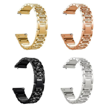 22mm For Fossil Gen 5 Carlyle/Julianna/Garrett xDfind Diamond Jewelry Steel Watch Band(Black) by xDfind