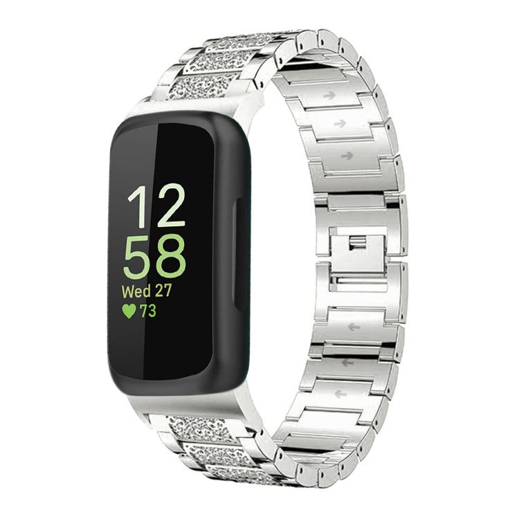 For Fitbit Inspire 3 12mm xDfind Diamond Jewelry Stainless Steel Watch Band(Silver) by xDfind