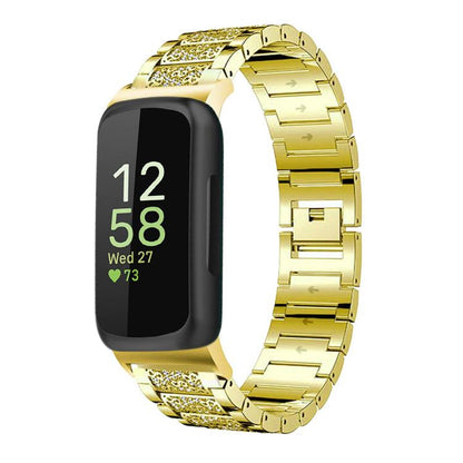 For Fitbit Inspire 3 12mm xDfind Diamond Jewelry Stainless Steel Watch Band(Gold) by xDfind