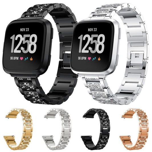 For Fitbit Inspire 3 12mm xDfind Diamond Jewelry Stainless Steel Watch Band(Silver) by xDfind