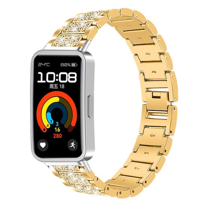 For Huawei Band 10 / 9 / 8 14mm xDfind Diamond Jewelry Stainless Steel Watch Band(Gold) by xDfind
