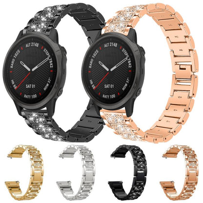 For Garmin Fenix 8/7S/6S/5S 20mm 18mm xDfind Diamond Jewelry Stainless Steel Watch Band(Silver) by xDfind