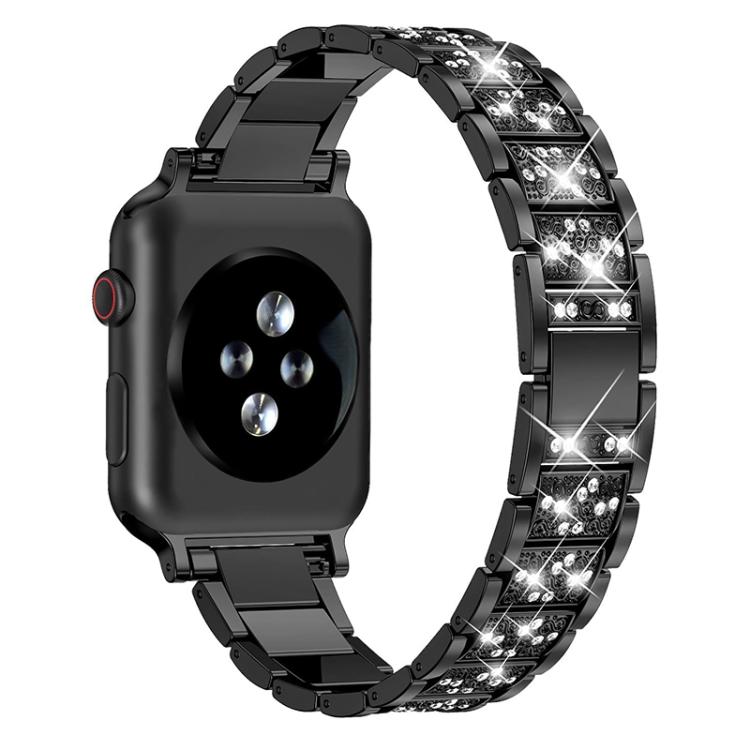 For Apple Watch 42 / 44 / 45 / 46 / 49mm xDfind Diamond Jewelry Stainless Steel Watch Band(Black) by xDfind