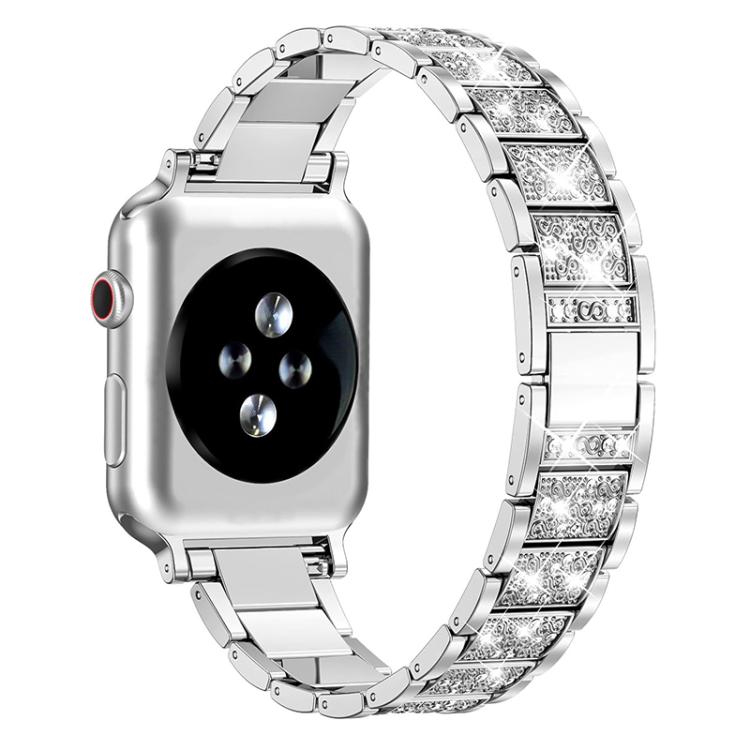 For Apple Watch 42 / 44 / 45 / 46 / 49mm xDfind Diamond Jewelry Stainless Steel Watch Band(Silver) by xDfind